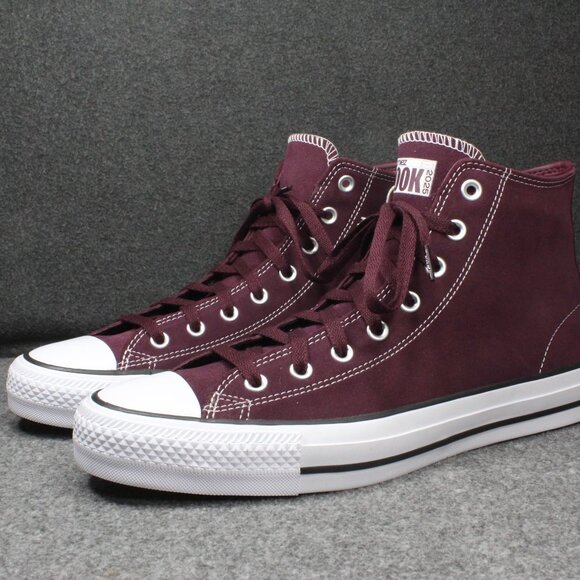 Converse CTAS Pro Hi Sneakers Canvas Deep Bordeaux Maroon Red, Mens Size 11.5 - Picture 2 of 13